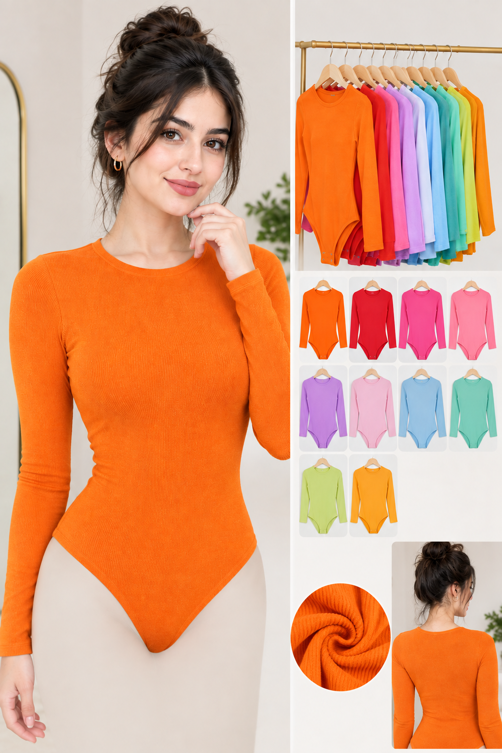 بادی آستین دار یقه گرد